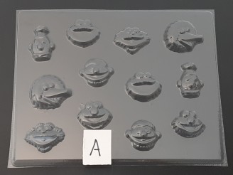 305sp Sesame Friends Faces Chocolate Candy Mold FACTORY SECOND